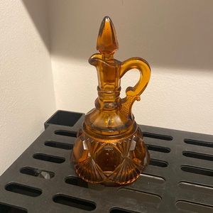 Vintage Amber Glass Cruet Bottle